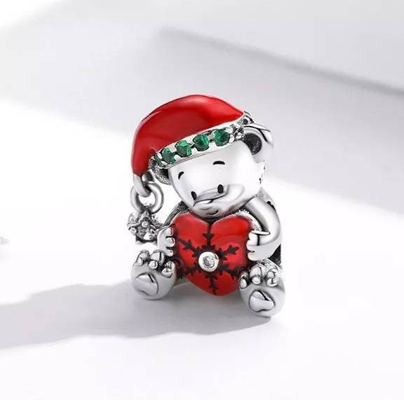 Christmas Teddy Bear Bracelet Charm