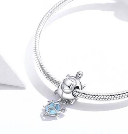 Mummy & Baby Turtle Bracelet Charm