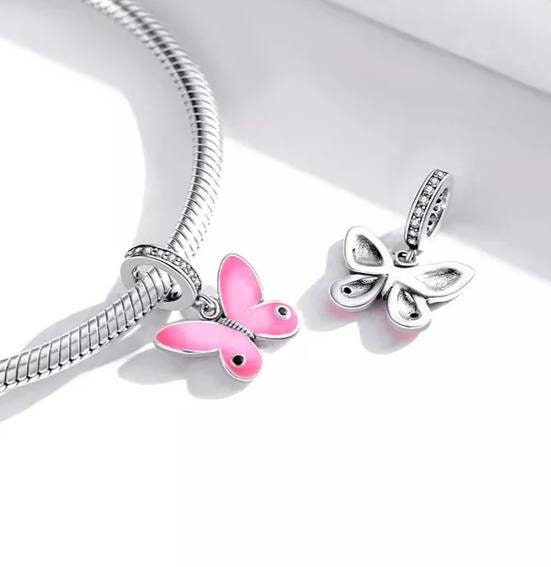 Pink Butterfly Bracelet Charm