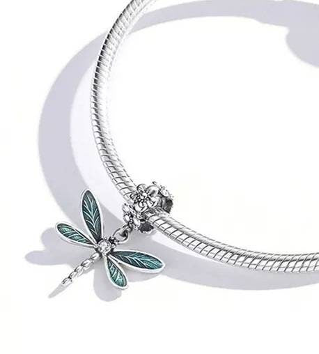 Silver Dragonfly Bracelet Charm