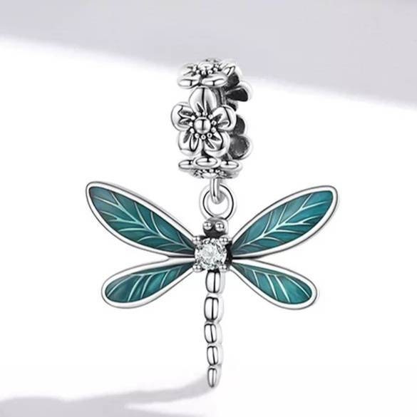 Silver Dragonfly Bracelet Charm