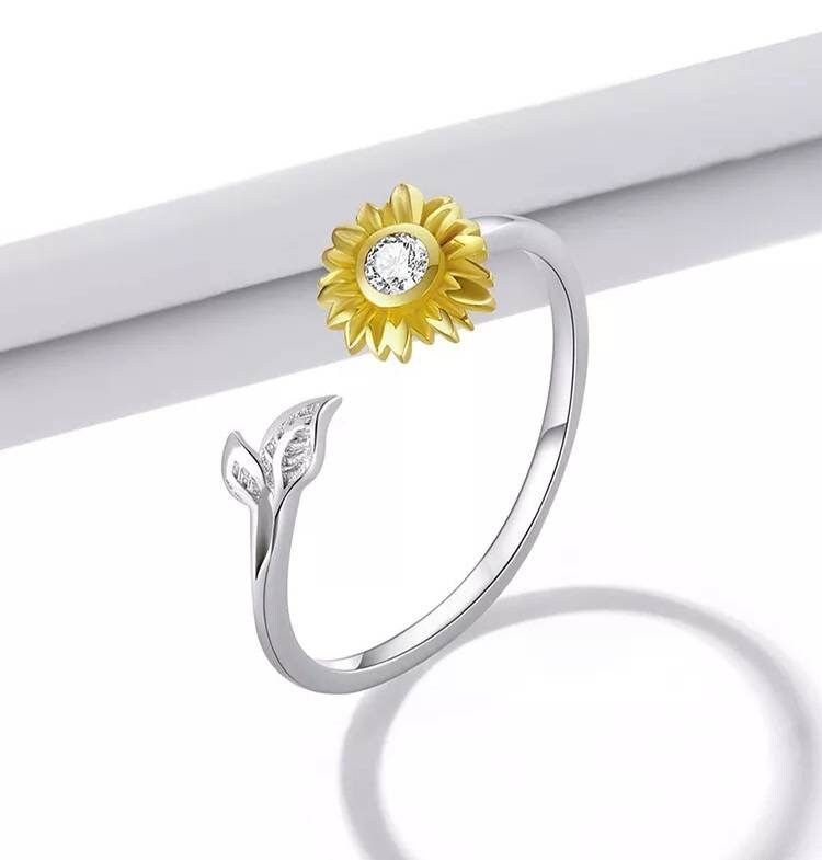 Silver Sunflower Ring