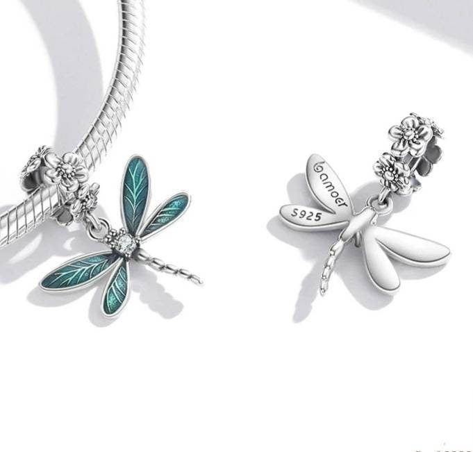 Silver Dragonfly Bracelet Charm