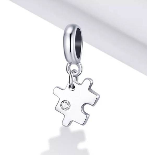Silver Jigsaw Piece Bracelet Charm