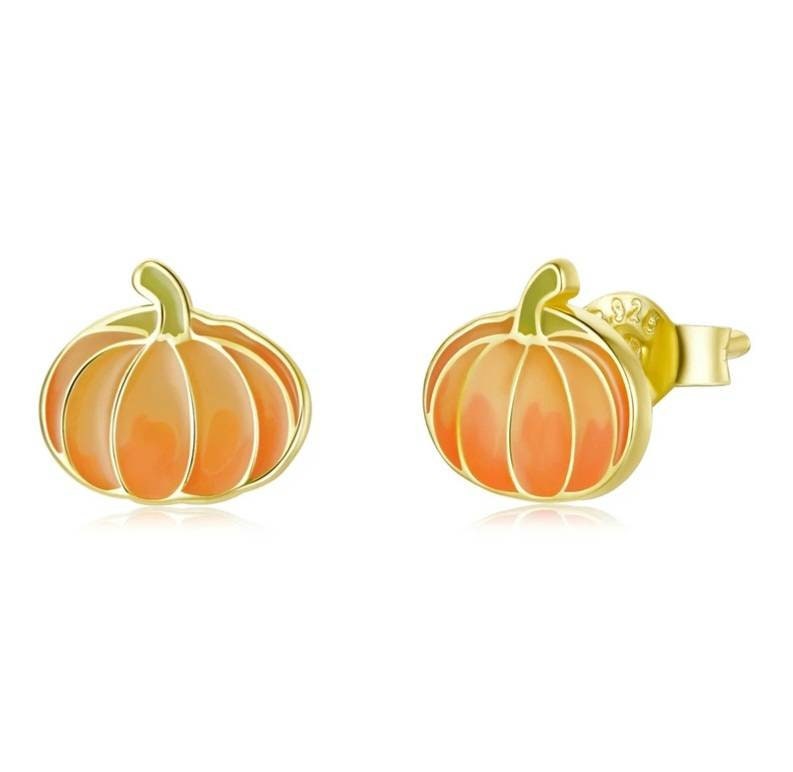 gold pumpkin earrings