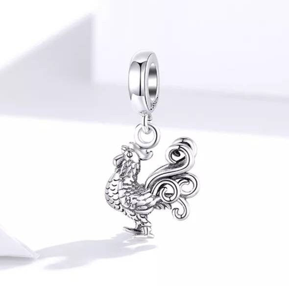 Silver Cockerel Bracelet Charm