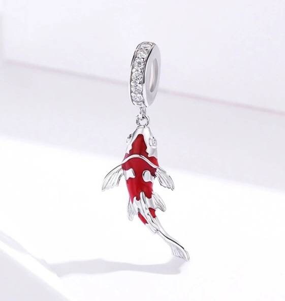 Silver Koi Fish Bracelet Charm