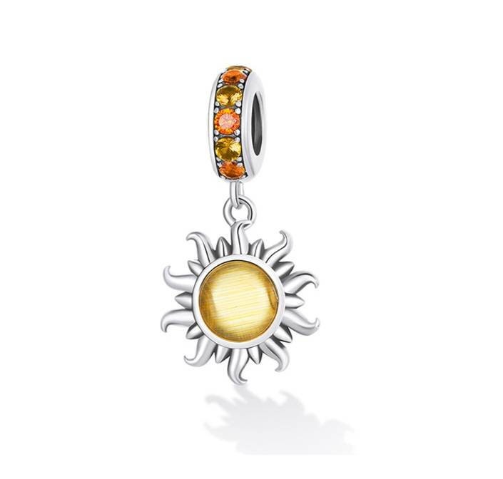 silver sun bracelet charm