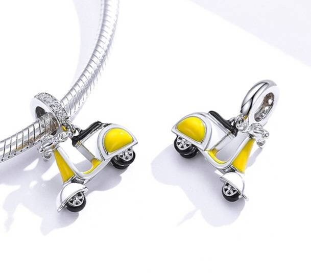 Yellow Scooter Bracelet Charm