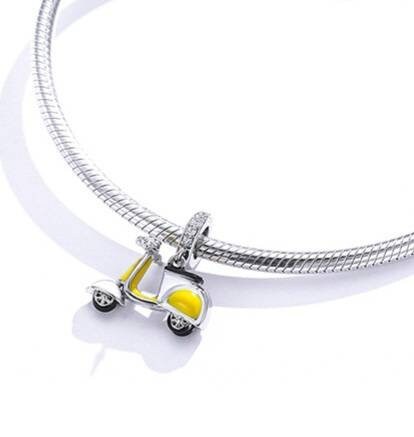 Yellow Scooter Bracelet Charm