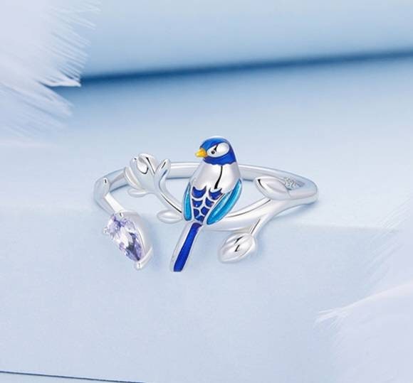 Silver Bluebird Ring