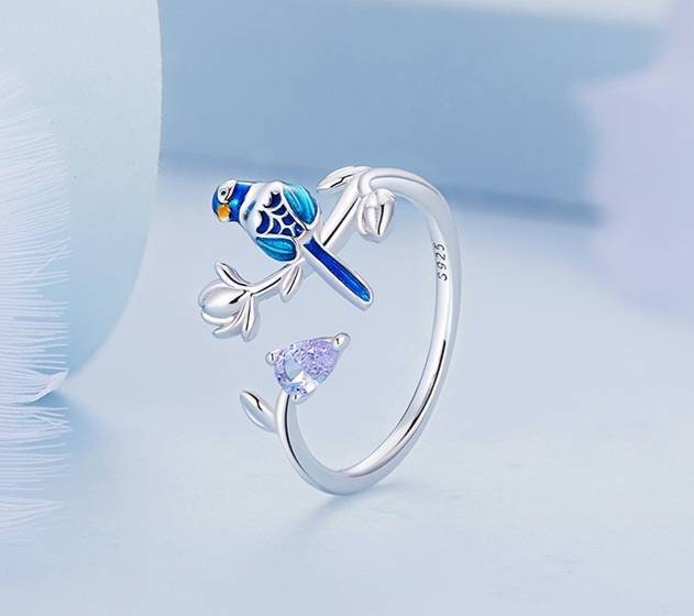 Silver Bluebird Ring