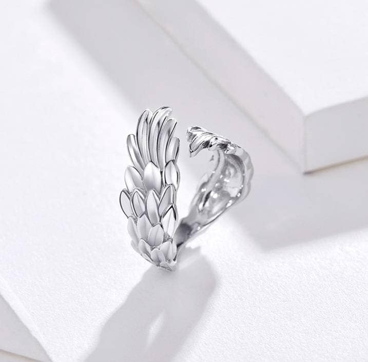 Silver Angel Wing Ring