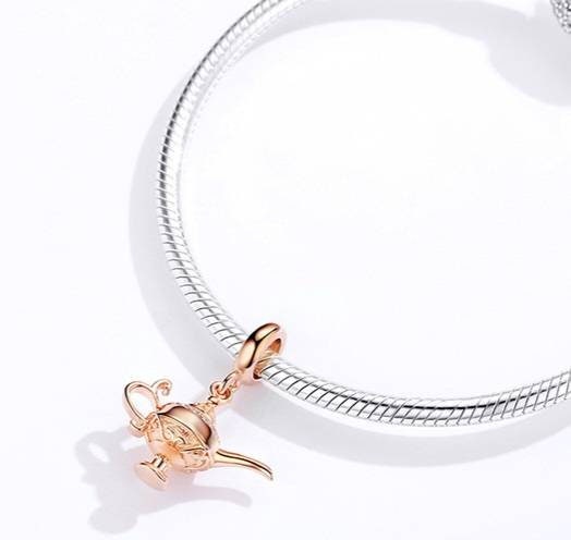 Rose Gold Genie Lamp Bracelet Charm