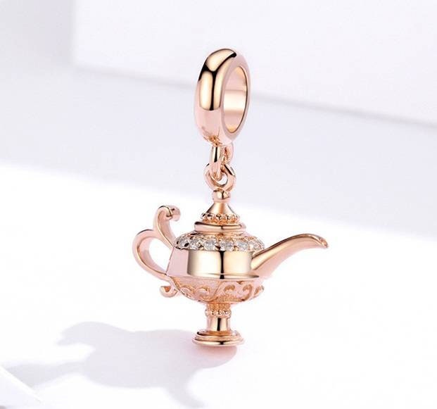 Rose Gold Genie Lamp Bracelet Charm