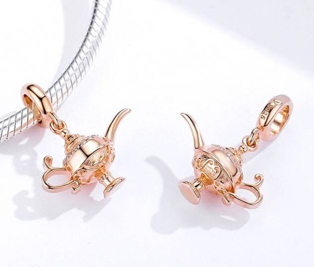 Rose Gold Genie Lamp Bracelet Charm