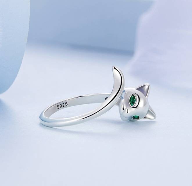 Silver Cat Ring