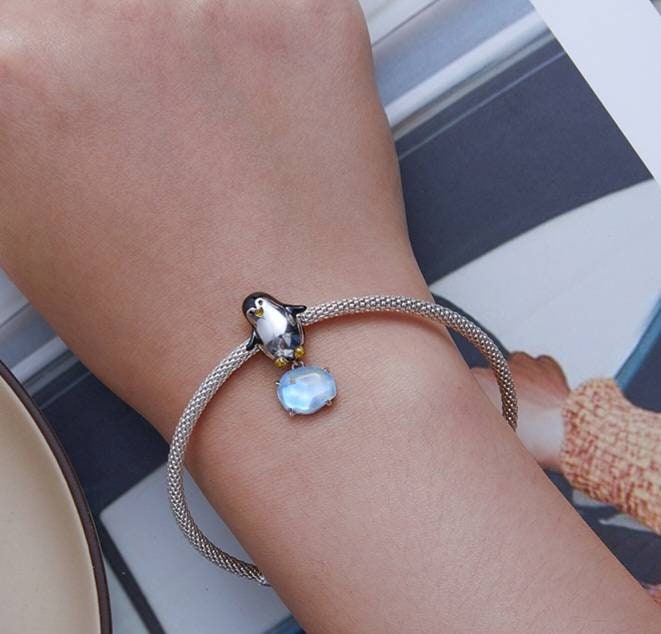 Silver Penguin Bracelet Charm