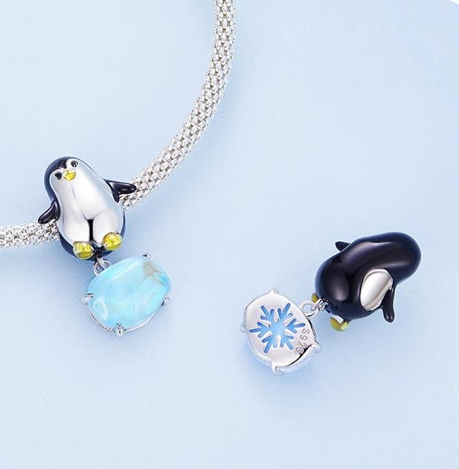 Silver Penguin Bracelet Charm