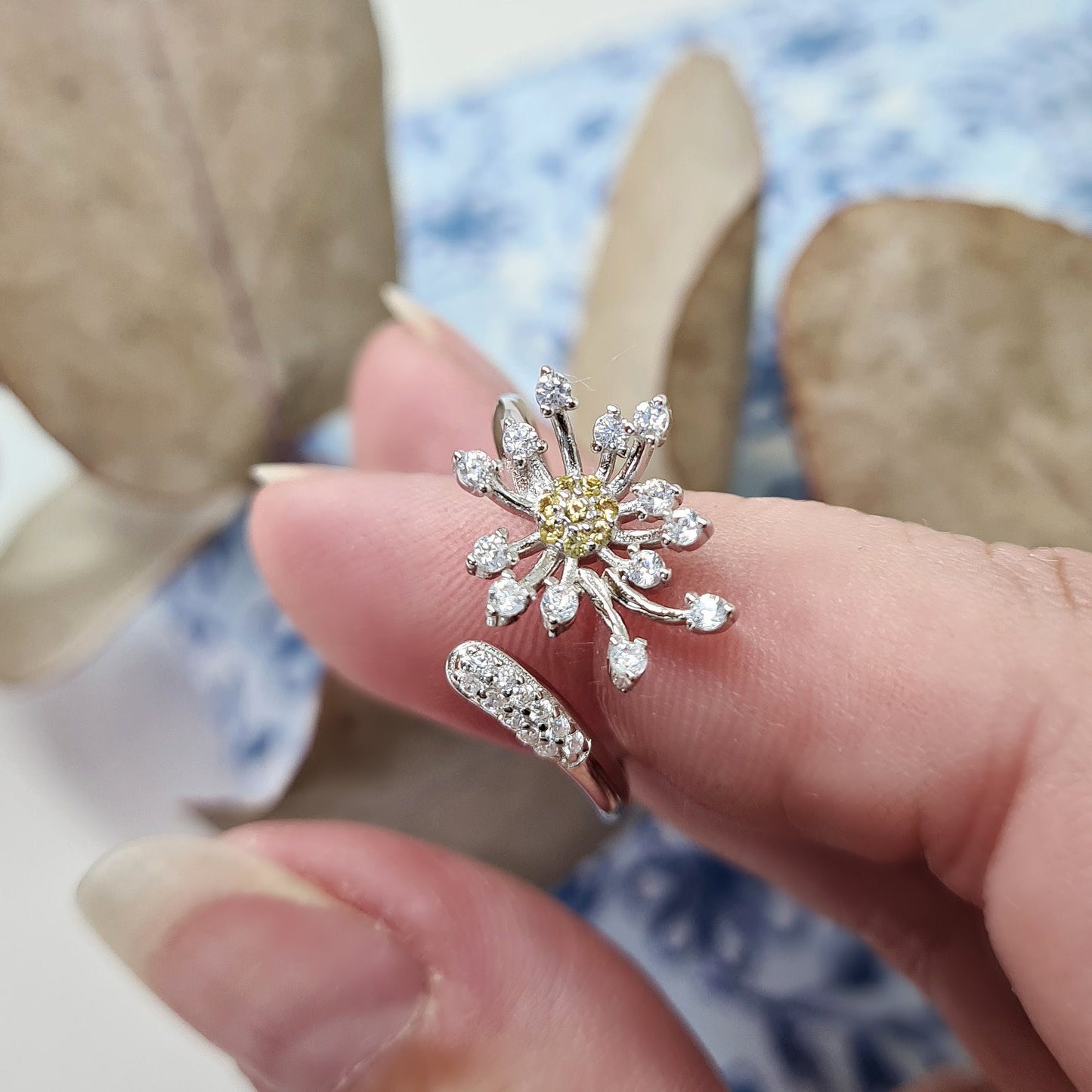 Silver Dandelion Ring