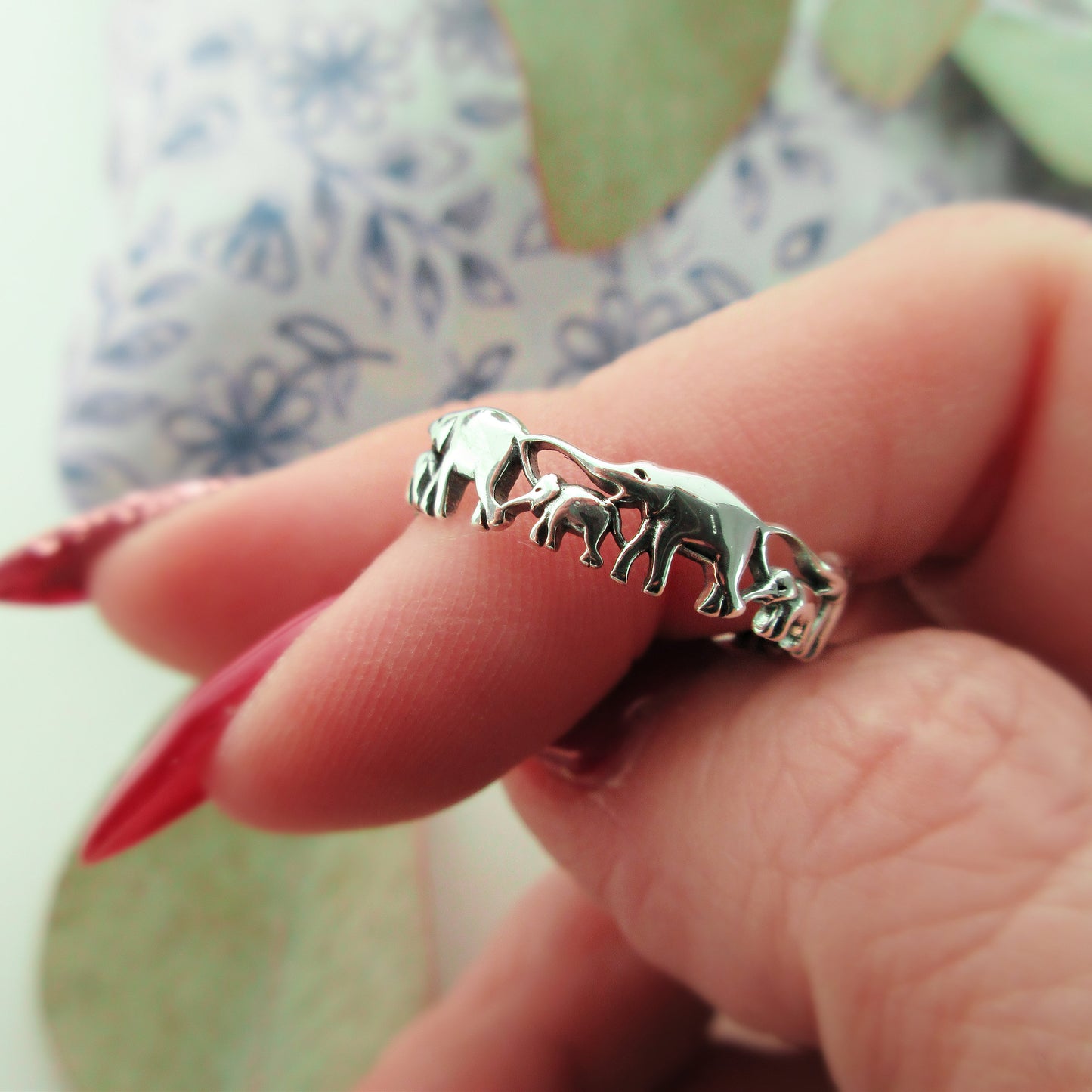 Silver Elephant Ring