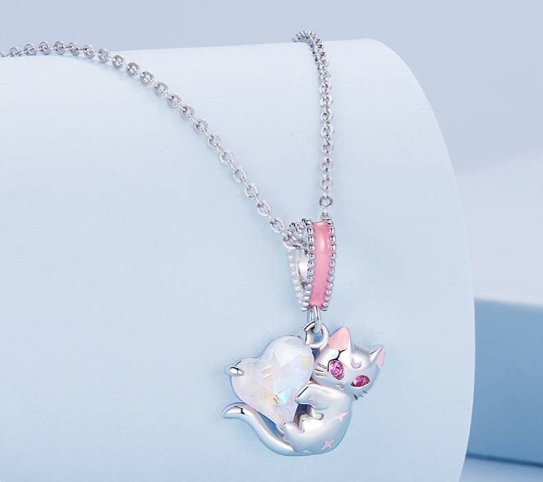 Pink Kawaii Kitten Bracelet Charm