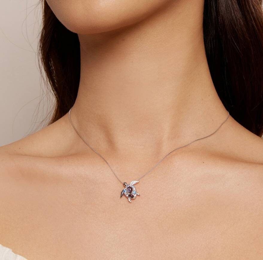 Silver Sea Turtle Necklace