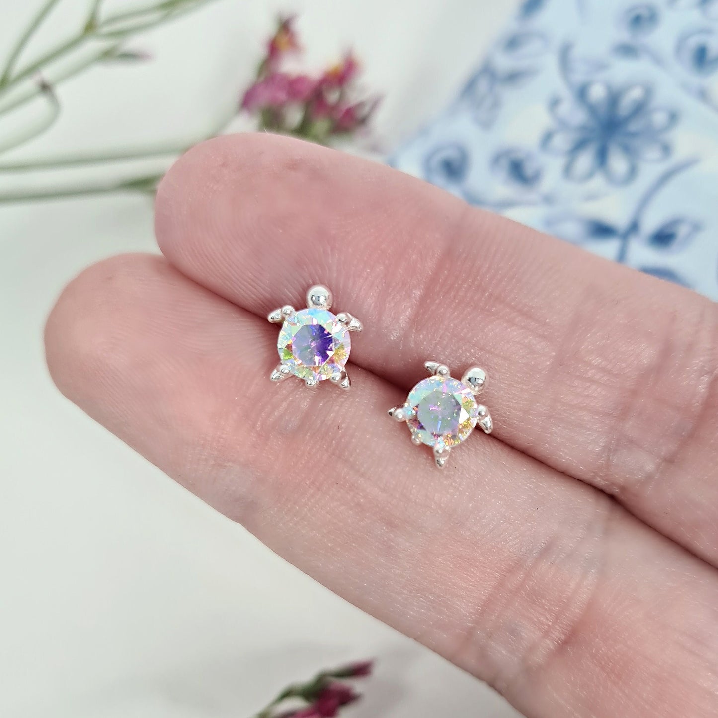 Iridescent Sea Turtle Earrings