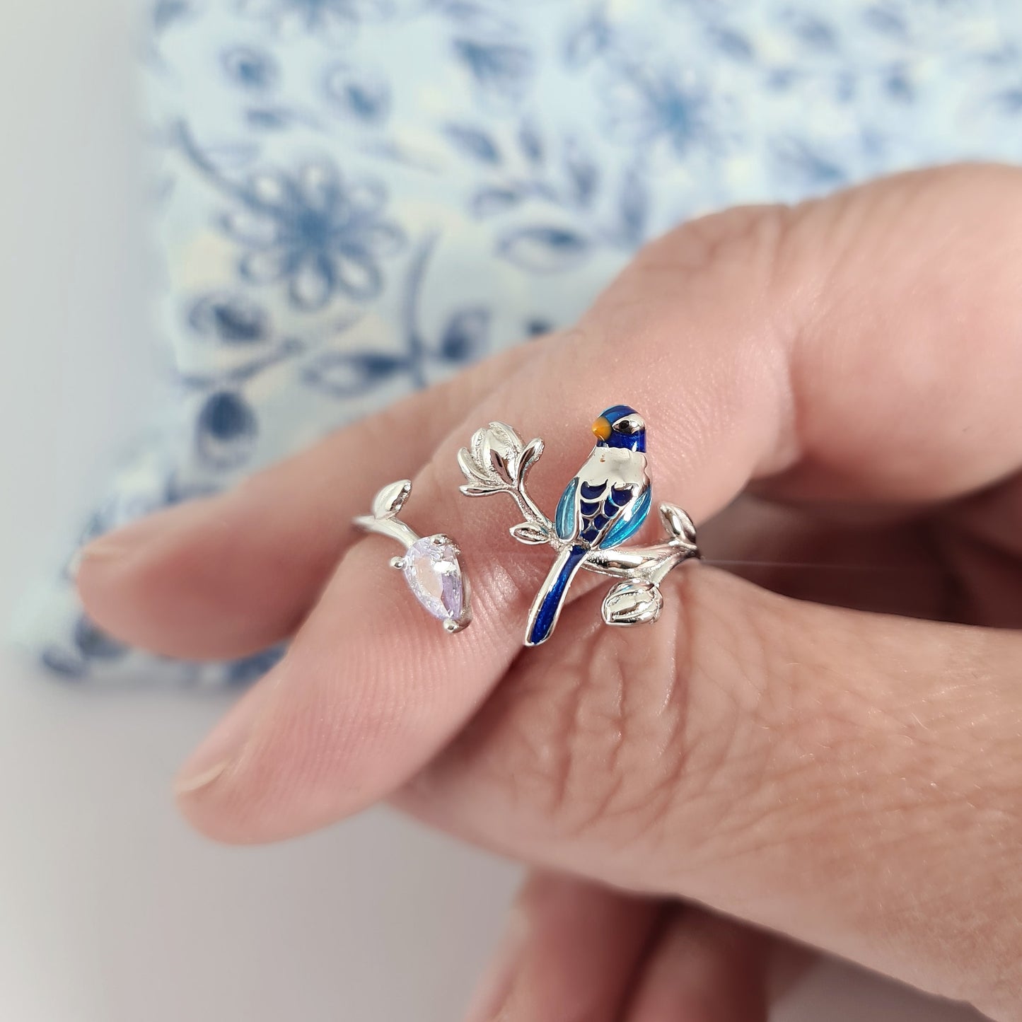Silver Bluebird Ring