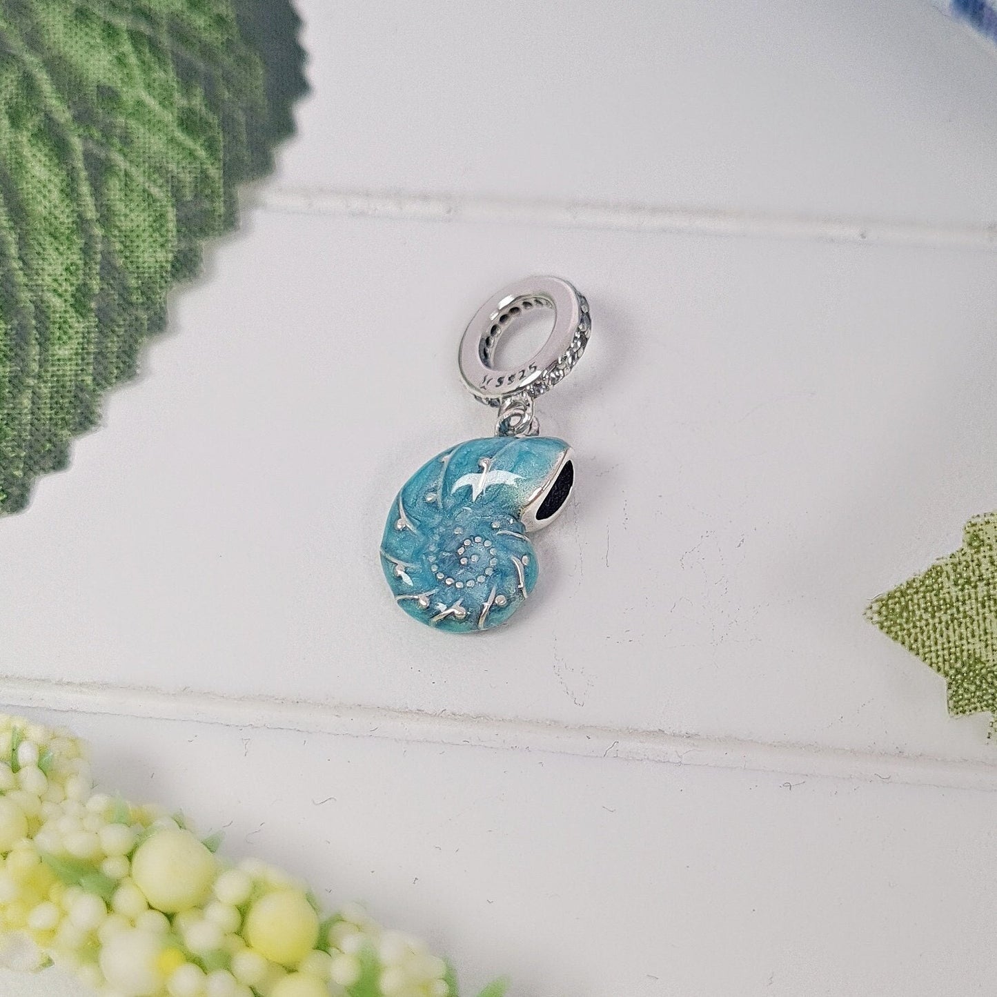 Blue Seashell Bracelet Charm