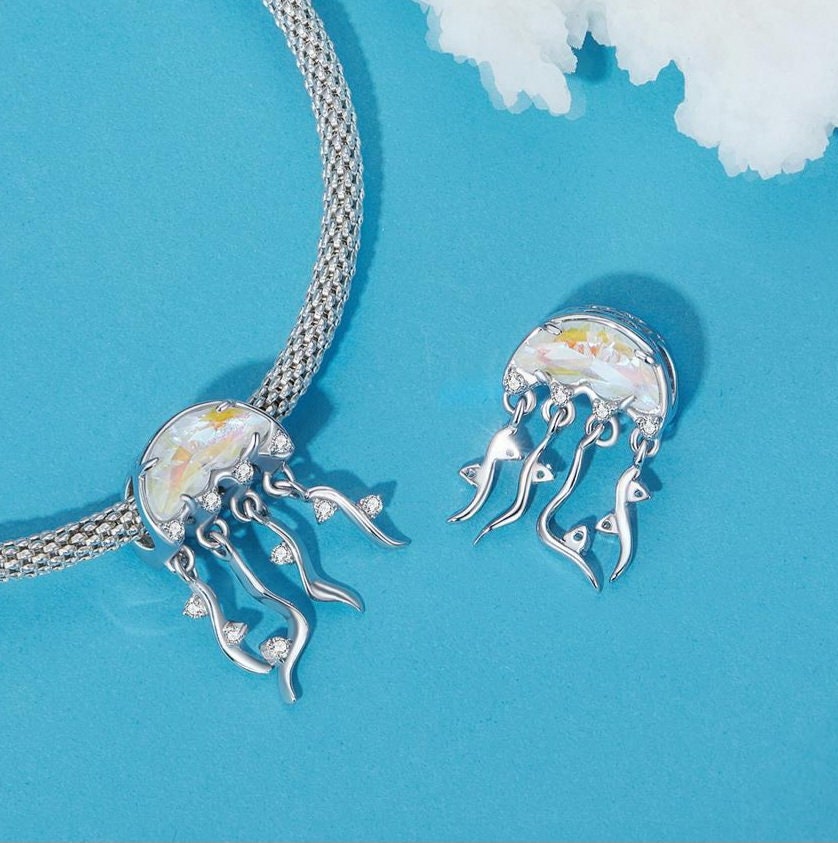 Iridescent Jellyfish Bracelet Charm