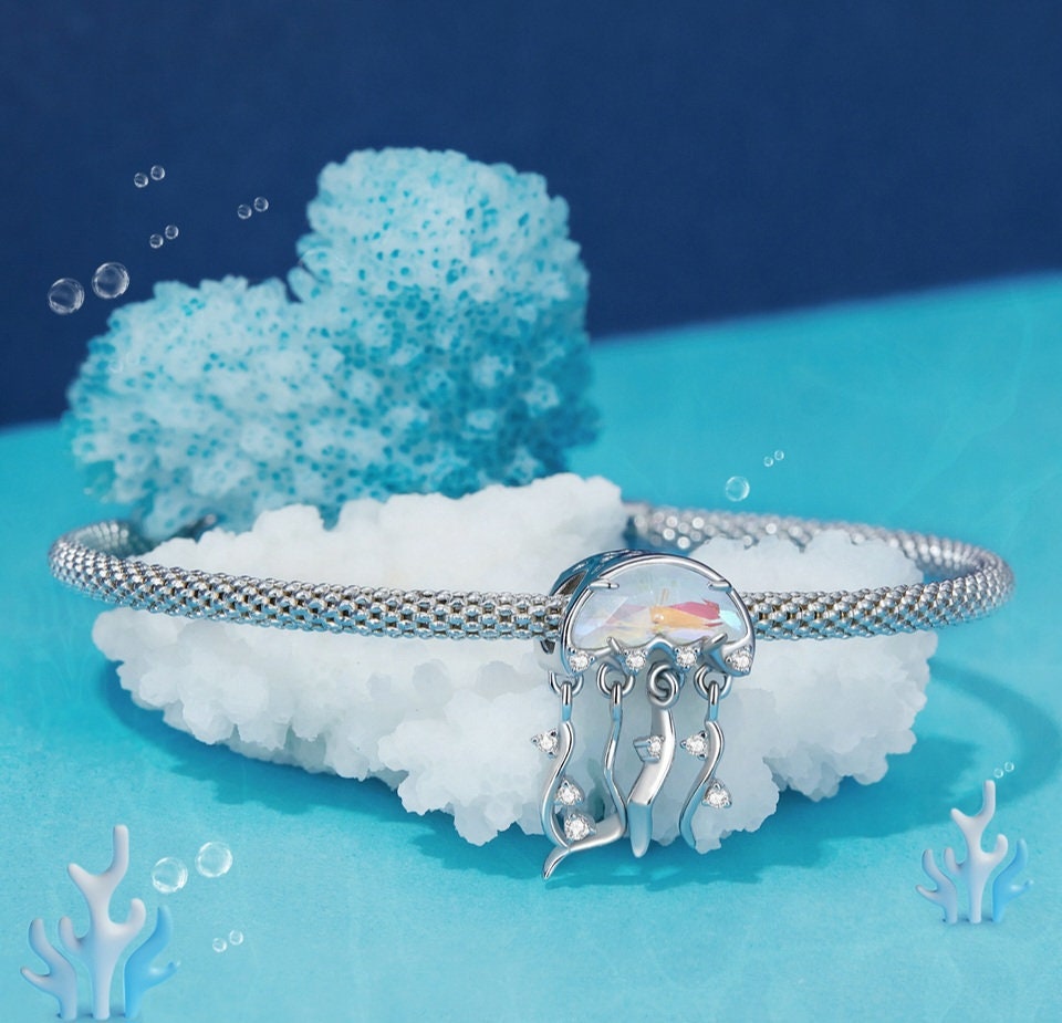 Iridescent Jellyfish Bracelet Charm