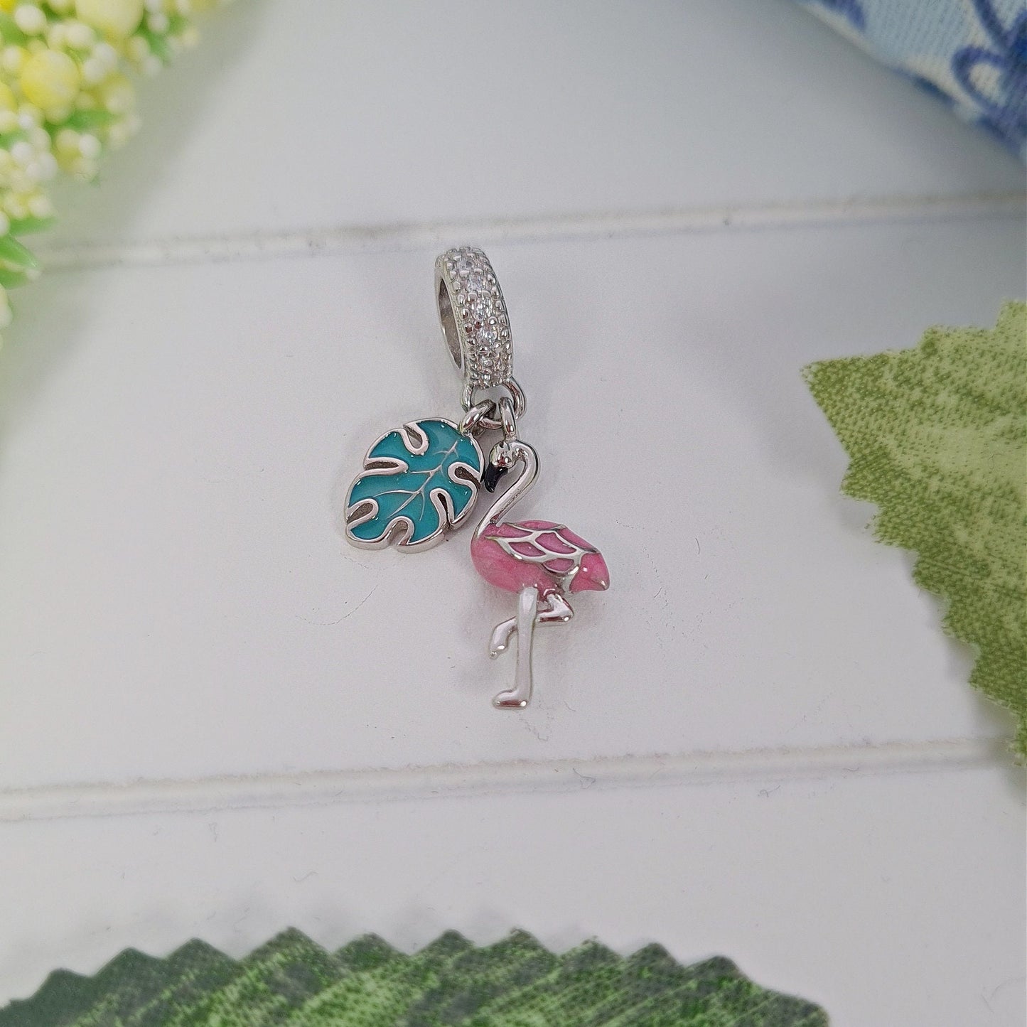 Silver Flamingo Bracelet Charm