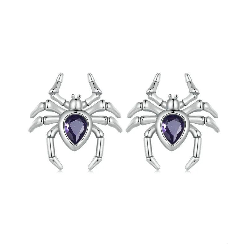 Jewelled spider halloween earrings