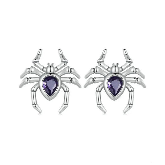 Jewelled spider halloween earrings