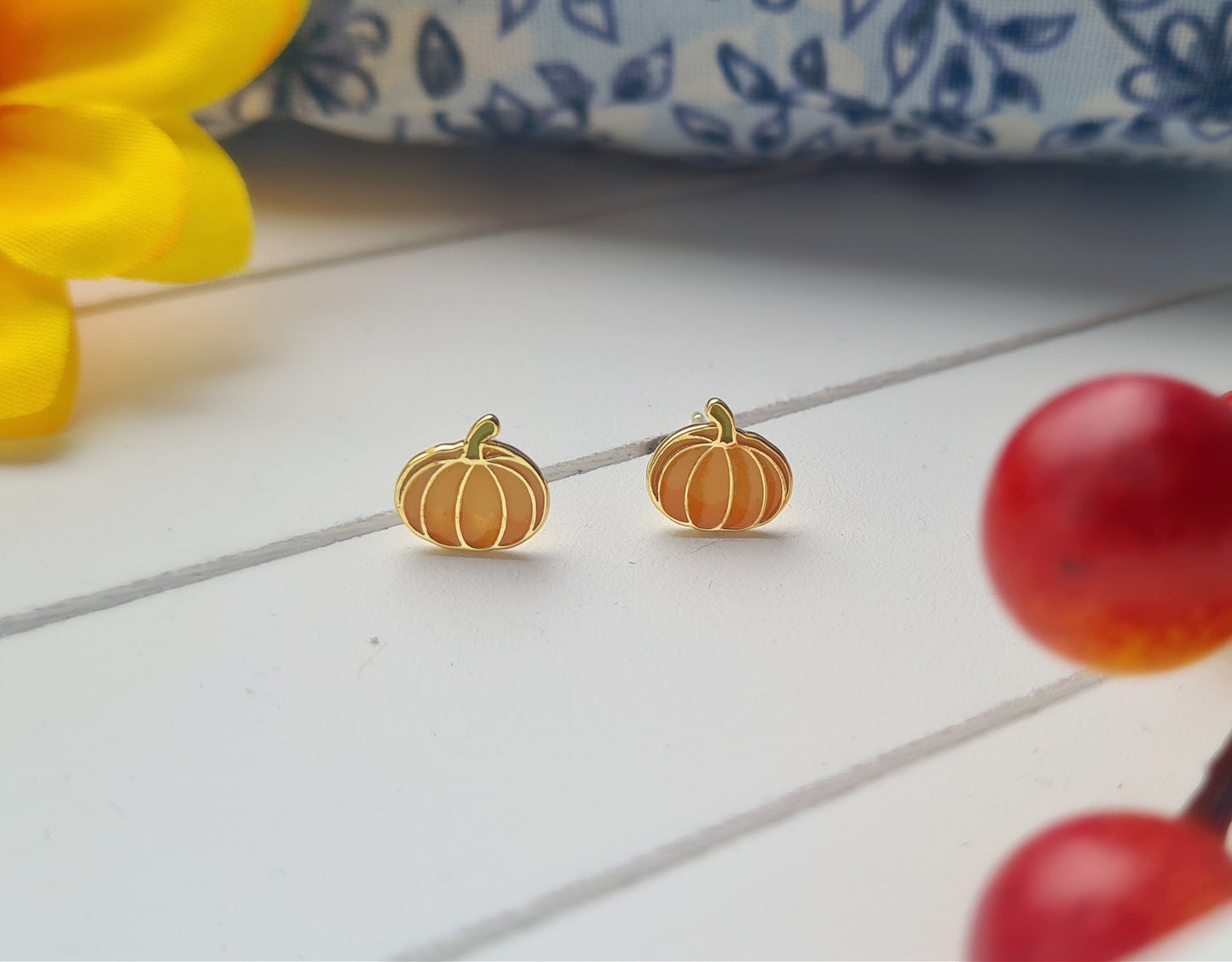 Gold Pumpkin Earrings