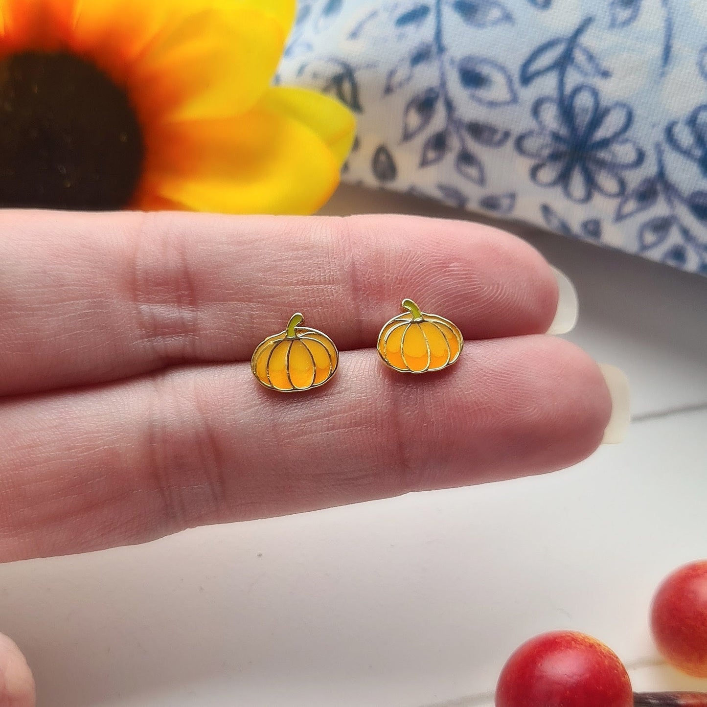 Gold Pumpkin Earrings
